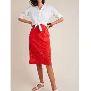 NWT!!  ANTHROPOLOGIE Tanya Eyelet Skirt 4 🔴🔴